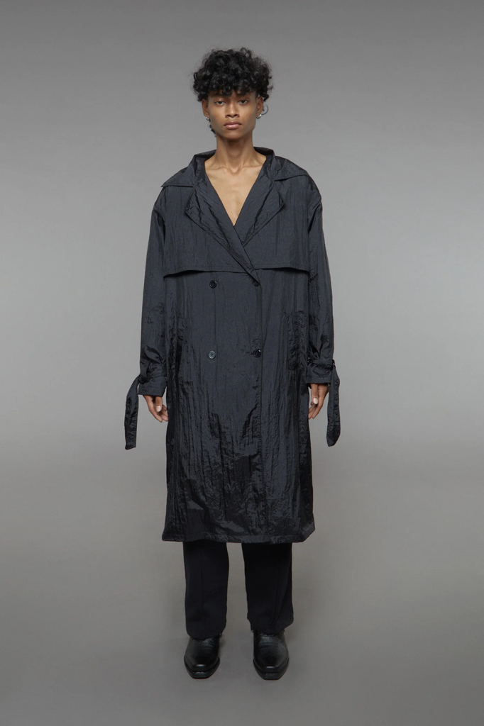 Crinkle Parachute Trench Coat