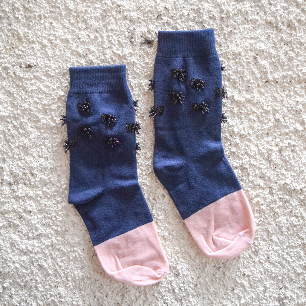 Socks Navy - Navy Pink