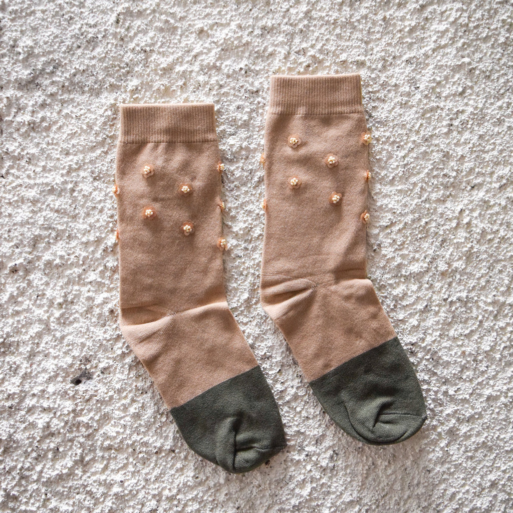 Socks Cream - Cream Green